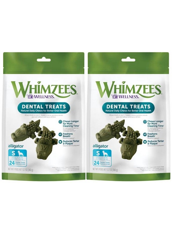 ويمزيس (عبوة من قطعتين) مكافآت أسنان طبيعية خالية من الحبوب للكلاب، على شكل تمساح - Image 1