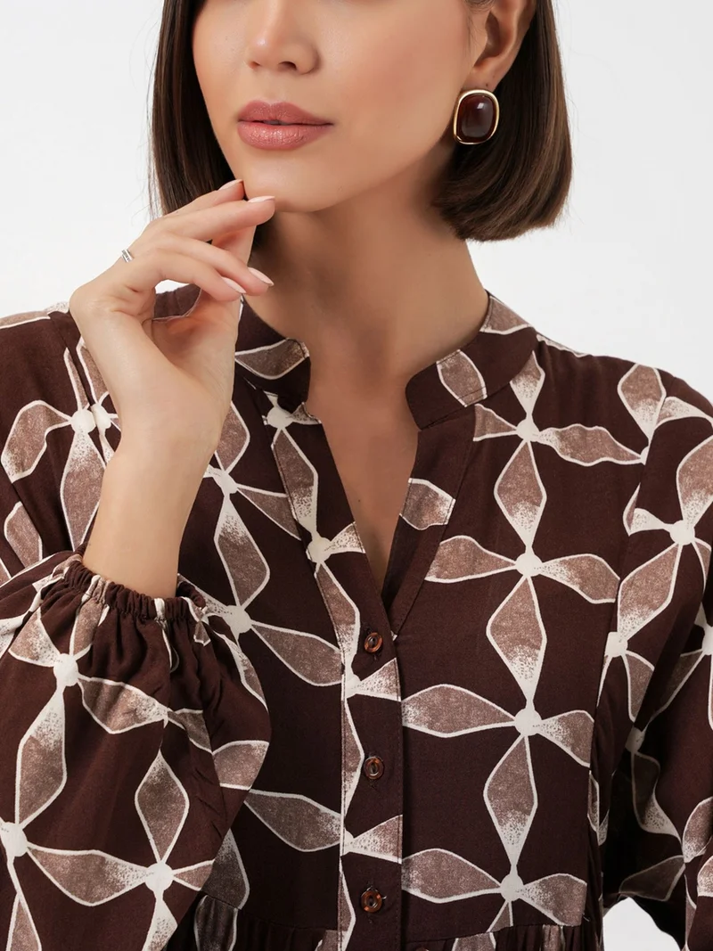 بيغ دارت BDART Patterned V-Neck Maxi Dress