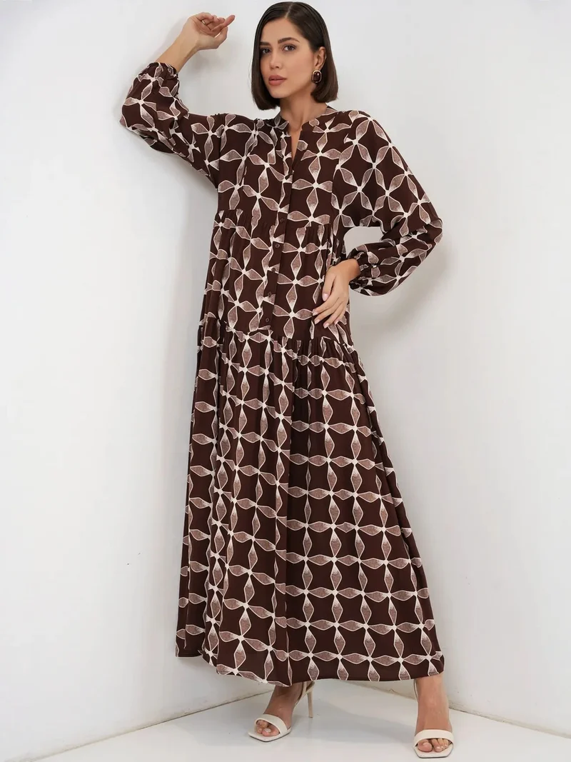 بيغ دارت BDART Patterned V-Neck Maxi Dress