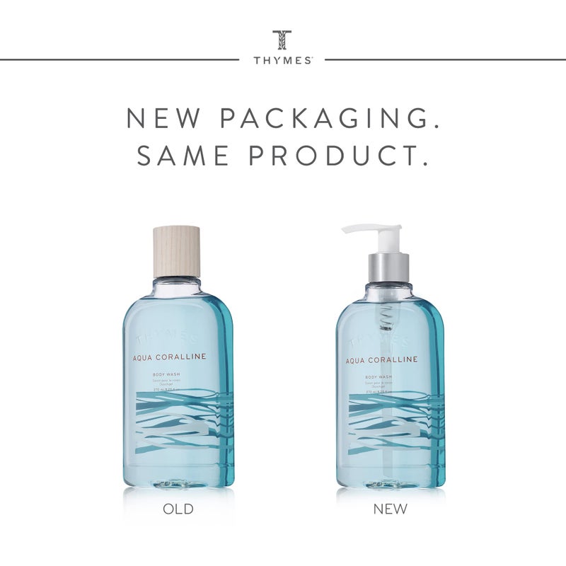 Thymes Moisturizing Body Wash with Pump - Body Soap - Bath Products - Skin Care - Liquid Soap with Notes of Water Lily, White Cyclamen, Driftwood, Yuzu, & Bamboo (Aqua Coralline, 9.25 fl oz) - Image 2