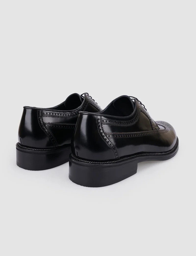 Cabani 100% Genuine Leather Black Lace-Up Men's Classic Shoes