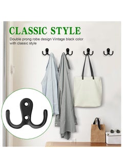 Generic 12 Pack Double Coat Hooks, Heavy Duty Zinc Alloy Wall Hooks with Screws for Bathroom, Kitchen, Bedroom, Wardrobe, Polished Electroplated Finish  - Image 3