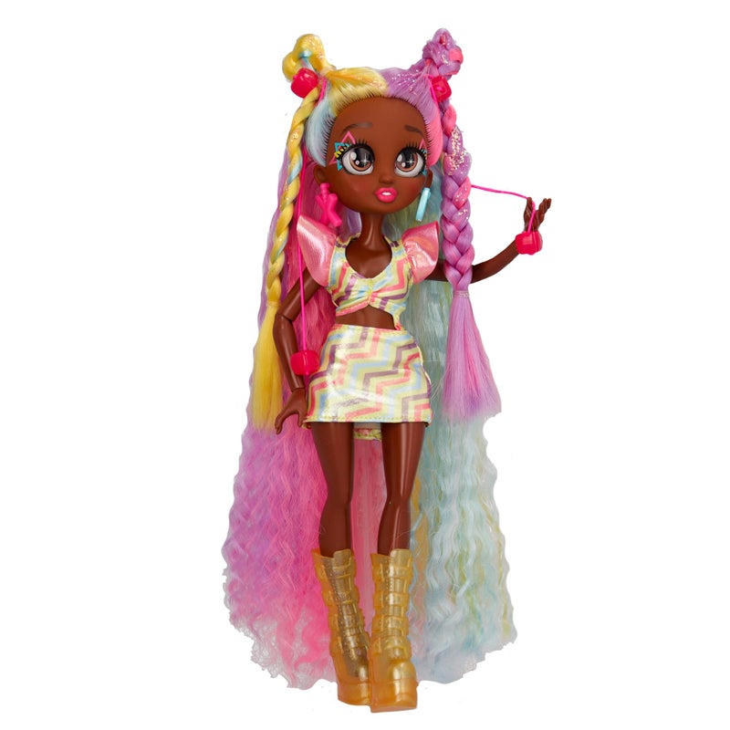 IMC Toys VIP Girls Hair Makeover Evelyn Fashion Doll with 11 Colorful Long Styling Hair and 5 Accessories Fashion Toy Girls and Boys Ages 5 and Up 10 Inch Doll - Image 2