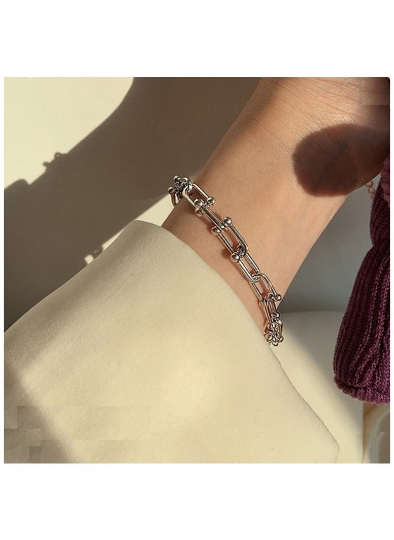 Vitalia - Elegant white gold-plated bracelet - length 20 cm - Image 1