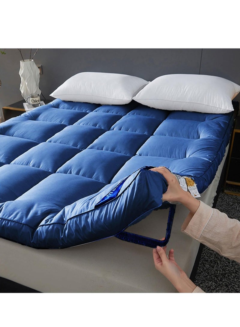 The Home Mart Home Mart Ultra-Plush 4-Inch Hotel Mattress Topper (160x200 cm) – 900 GSM Microfiber Fill, Firm Support, Super Soft Brushed Fabric, Deep Pocket Design with 4-Way Stretch Elastic Straps  - Image 1