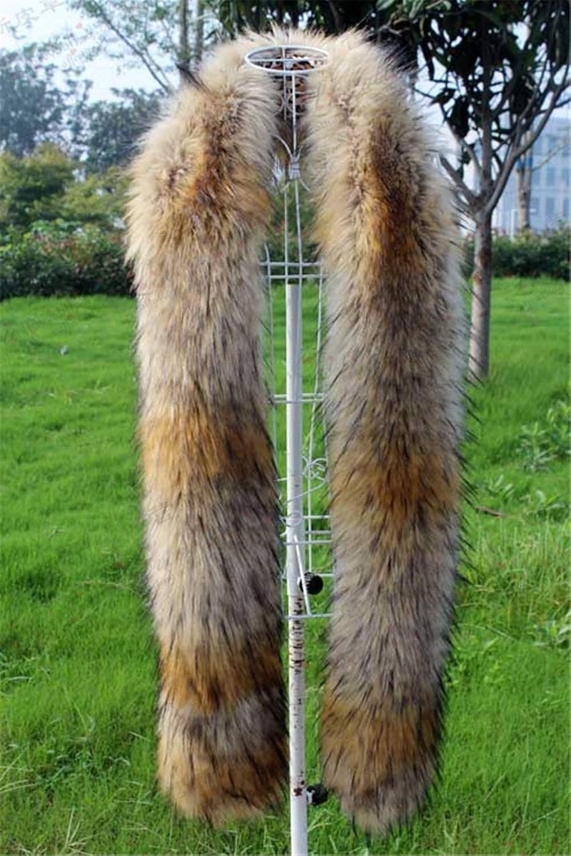 LDFWAY Long Men Women Faux Fur Collar Winter Warm Wrap Stole Scarf Shawl Shrug - Image 5