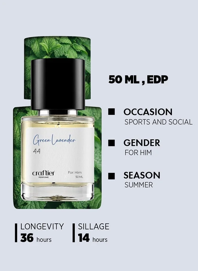 Craftier Perfume 50 GREEN LAVENDER - Inspired of-FRESH, Eau De Parfum for Men - 50ml, Long Lasting Green Fragrance Upto 36 Hrs, Travel Size Men's Perfume for Men | Best Price UAE