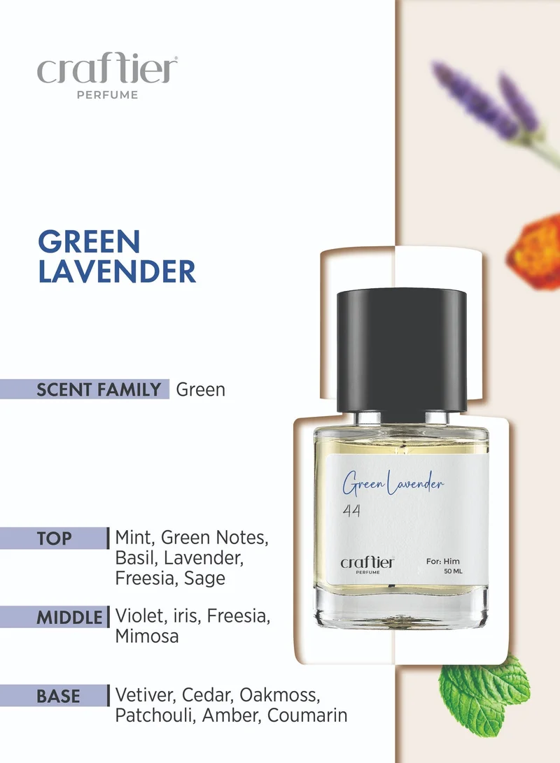 Craftier Perfume 50 GREEN LAVENDER - Inspired of-FRESH, Eau De Parfum for Men - 50ml, Long Lasting Green Fragrance Upto 36 Hrs, Travel Size Men's Perfume for Men | Best Price UAE