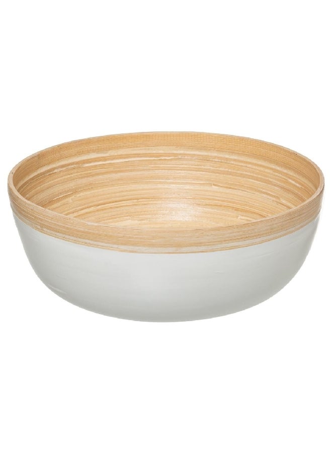 Five Simply Smart Modern Design Bamboo Salad Bowl White and Beige 30 cm 179728A