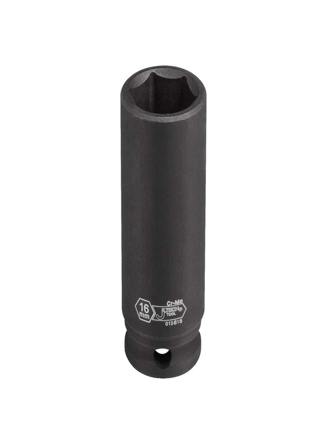 جي تيك مقبس جيتيك ذو تأثير عميق 16 مم، مقاس 3/8 بوصة، بتصميم سداسي النقاط، مصنوع من فولاذ الكروم الموليبدينوم المعالج حرارياً، نظام متري - Image 2