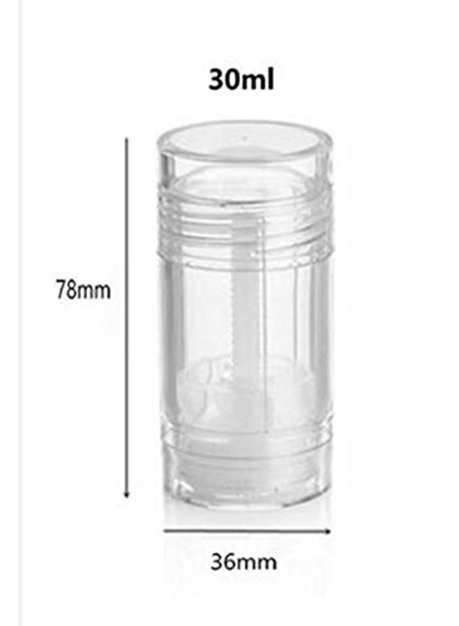 Oottati Clear Empty Plastic Round Deodorant Containers,Round Shape Bottom Filling Stick Deodorant Container Twist Up Stick Tube (C) - Image 2