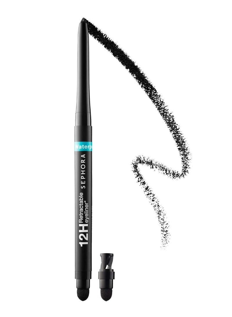 سيفورا قلم تحديد العيون سيفورا المقاوم للماء، أسود غير لامع - قلم تحديد عيون قابل للسحب، يدوم طويلاً، مقاوم للتلطخ، يدوم حتى 12 ساعة - Image 1