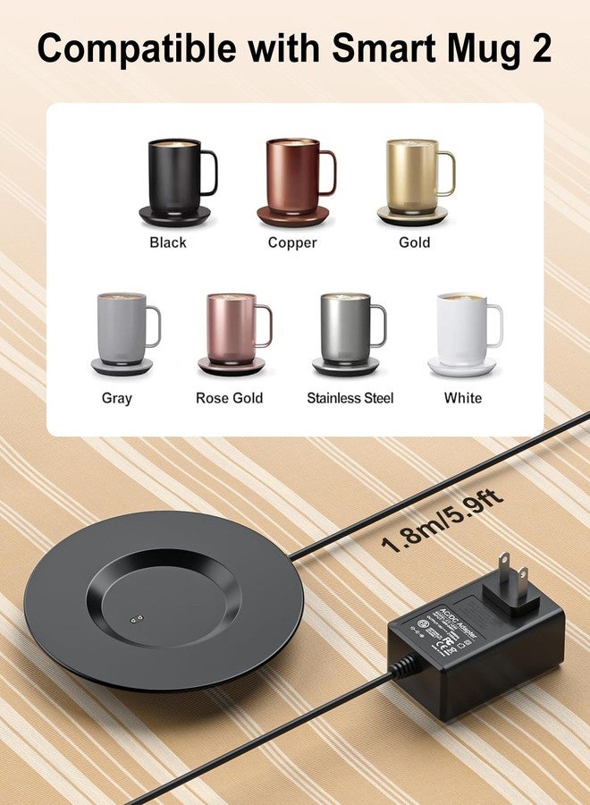WUKUR Charging Coaster 2 Compatible with Temperature Control Mug 2 and 1, Charger Dock Base for Smart Travel Temperature Cup Accessories - Image 3