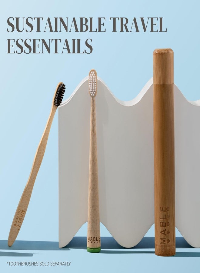 MABLE Toothbrush Travel Case | Bamboo Toothbrush Holder for Travelling and Camping | Adult Size | Natural Product - Image 4