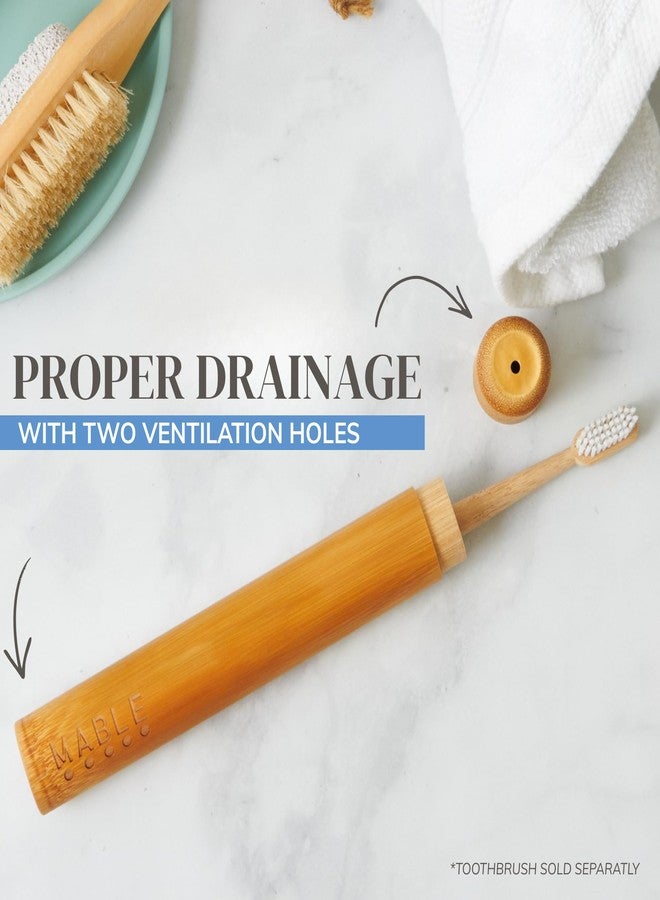MABLE Toothbrush Travel Case | Bamboo Toothbrush Holder for Travelling and Camping | Adult Size | Natural Product - Image 3