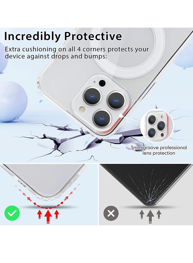 ten.tech Ten tech Magnetic Clear Case Designed for iPhone 15 pro – Compatible with MagSafe Charger, Support Magnetic Car Mount Wireless Charging, Soft Press Buttons Scratch Resistant – ten tech - Image 2