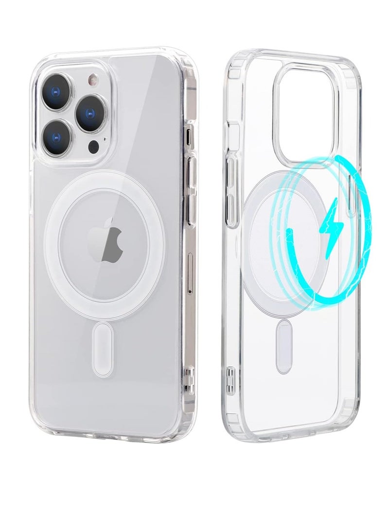 ten.tech Ten tech Magnetic Clear Case Designed for iPhone 15 pro – Compatible with MagSafe Charger, Support Magnetic Car Mount Wireless Charging, Soft Press Buttons Scratch Resistant – ten tech - Image 1