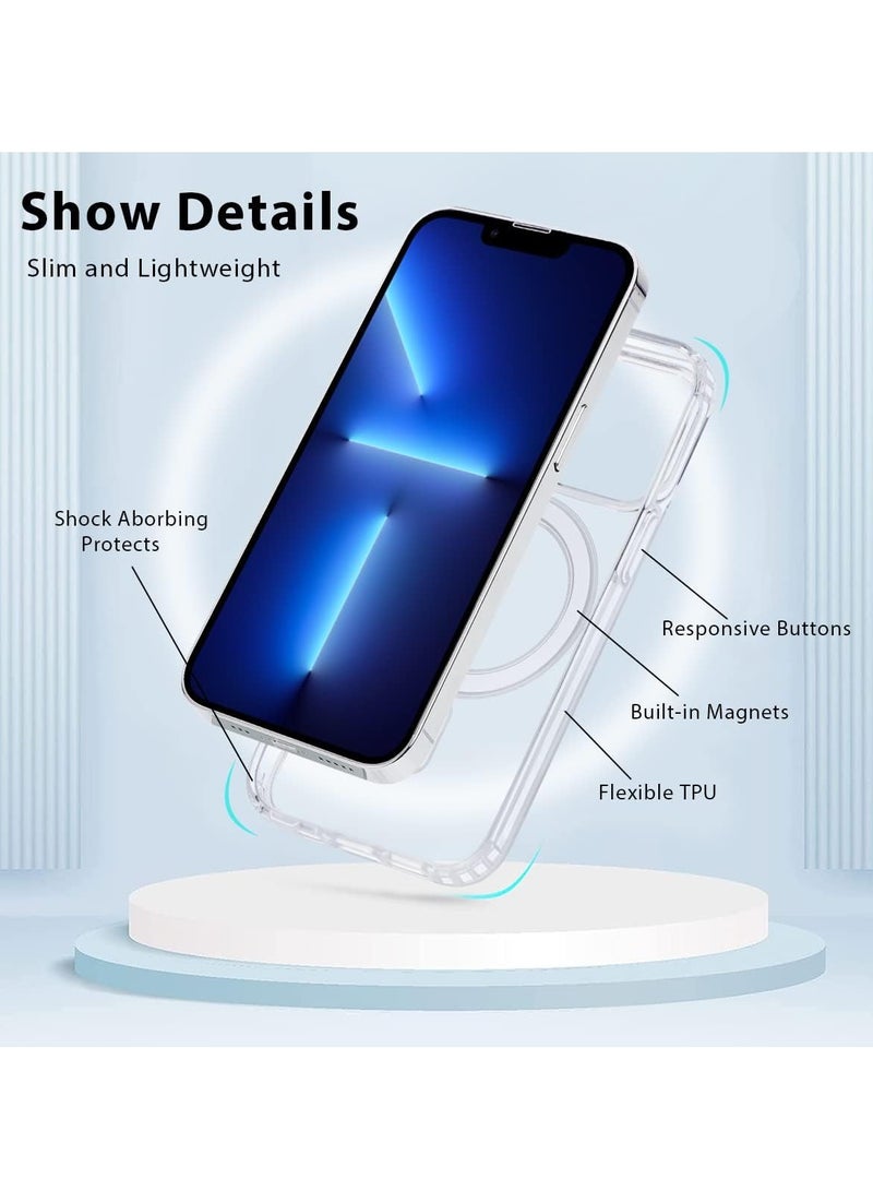 ten.tech Ten tech Magnetic Clear Case Designed for iPhone 15 pro – Compatible with MagSafe Charger, Support Magnetic Car Mount Wireless Charging, Soft Press Buttons Scratch Resistant – ten tech - Image 4