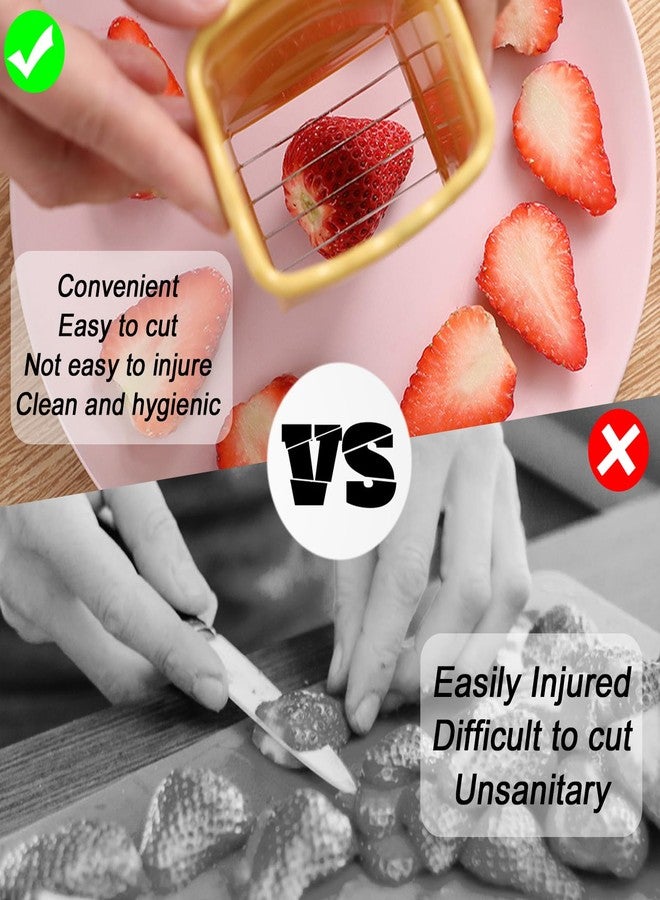 TULOBI 2 PCS Cup Slicer, Stainless Steel Egg Stainless, Strawberry Slicer, Mini Fruit Slicer Cup, Quickly Making Fruit Vegetable Salad, Creative Convenient Kitchen Gadget (Navy Blue + Cyan) - Image 4
