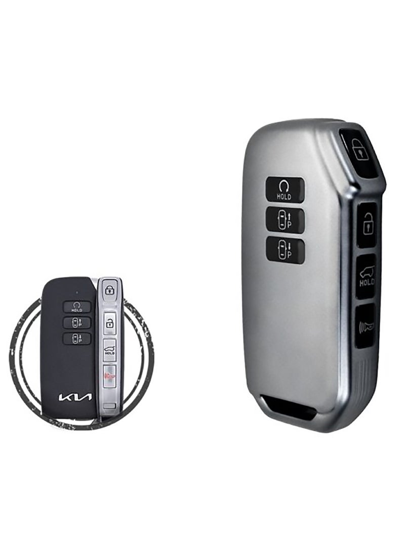 Service Zone حافظة غطاء مفتاح السيارة المصنوع من مادة TPU لسيارة KIA Sportage Niro EV6 K5 Sorento مفتاح ذكي عن بعد مزود بـ 7 أزرار باللون الأسود المعدني - Image 1