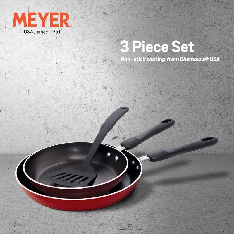 MEYER Meyer 3-Piece Aluminum Cookware Set, 2 Frypans with Accessory (Not Suitable for Induction)  - Image 2