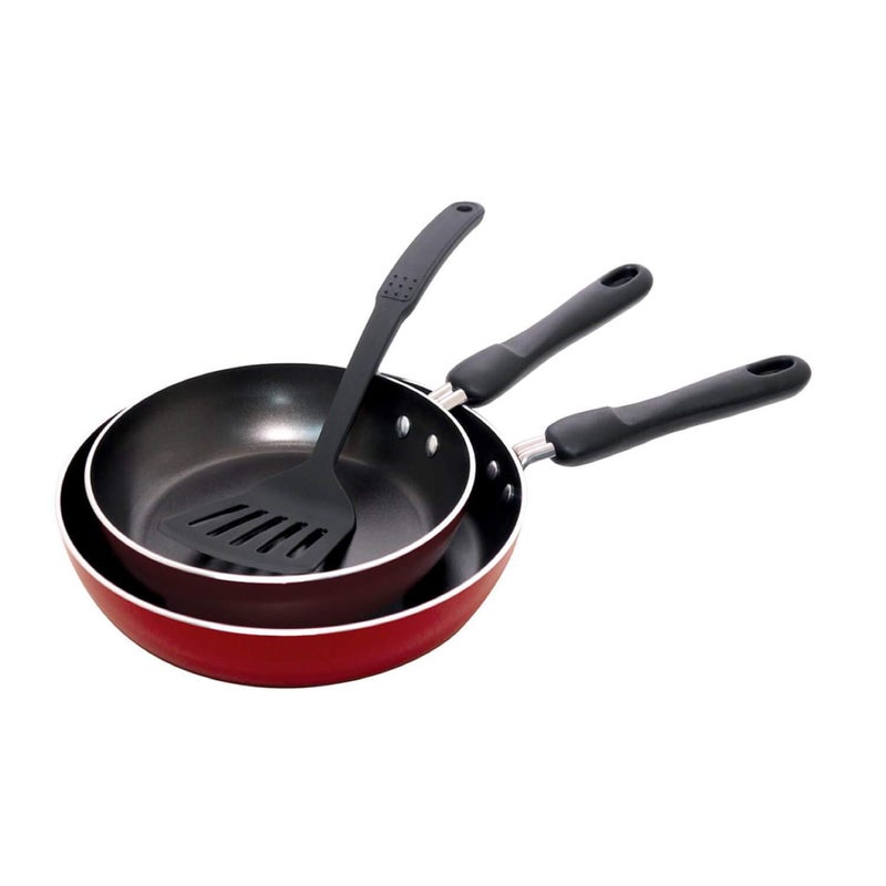 MEYER Meyer 3-Piece Aluminum Cookware Set, 2 Frypans with Accessory (Not Suitable for Induction)  - Image 1