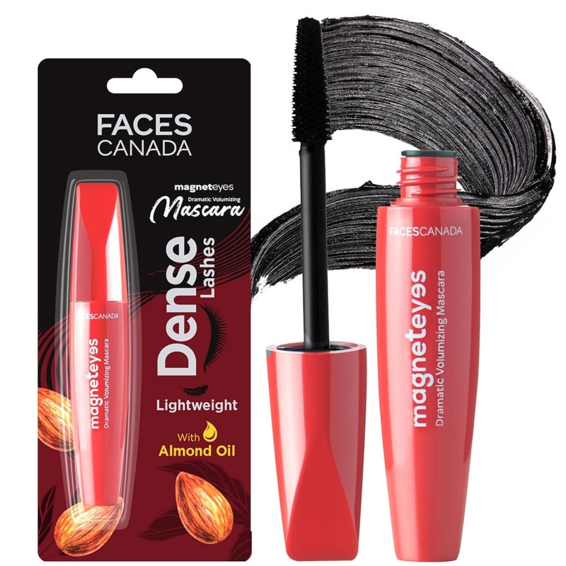 Facescanada Faces Canada Volumizing Mascara | Lightweight Formula with Almond Oil for Nourished, Dense & Fuller Looking Lashes | Smudge Proof, Long Lasting Eye Makeup | 0.32 Fl Oz (9.5ml) - Image 1