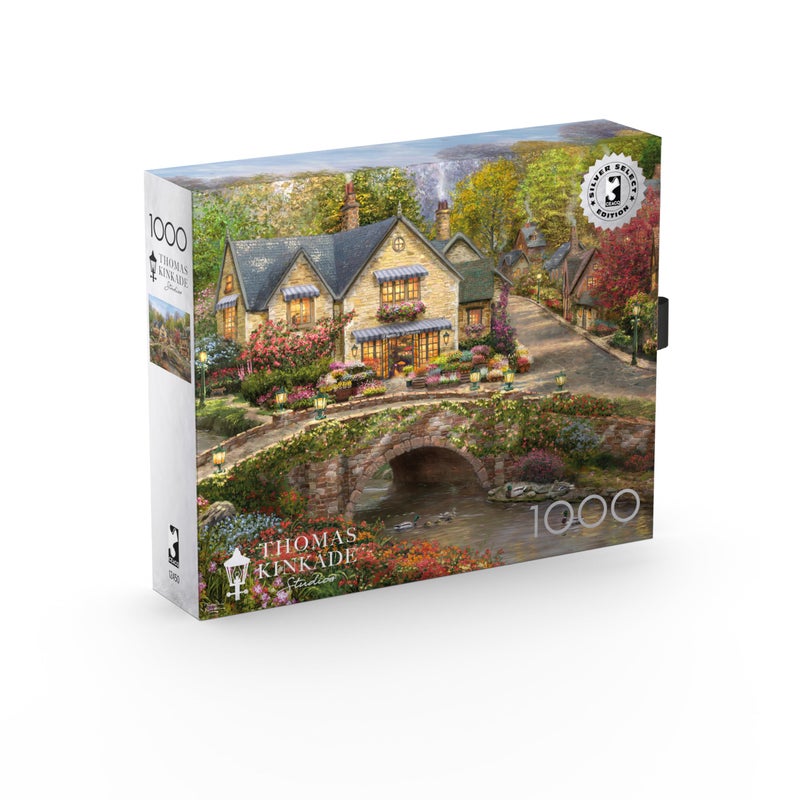 Buffalo Games - Silver Select - Thomas Kinkade - Summer in Cobblestone Village - 1000 Piece Jigsaw Puzzle for Adults -Challenging Puzzle Perfect for Game Nights - Finished Size is 26.75 x 19.75 - Image 3