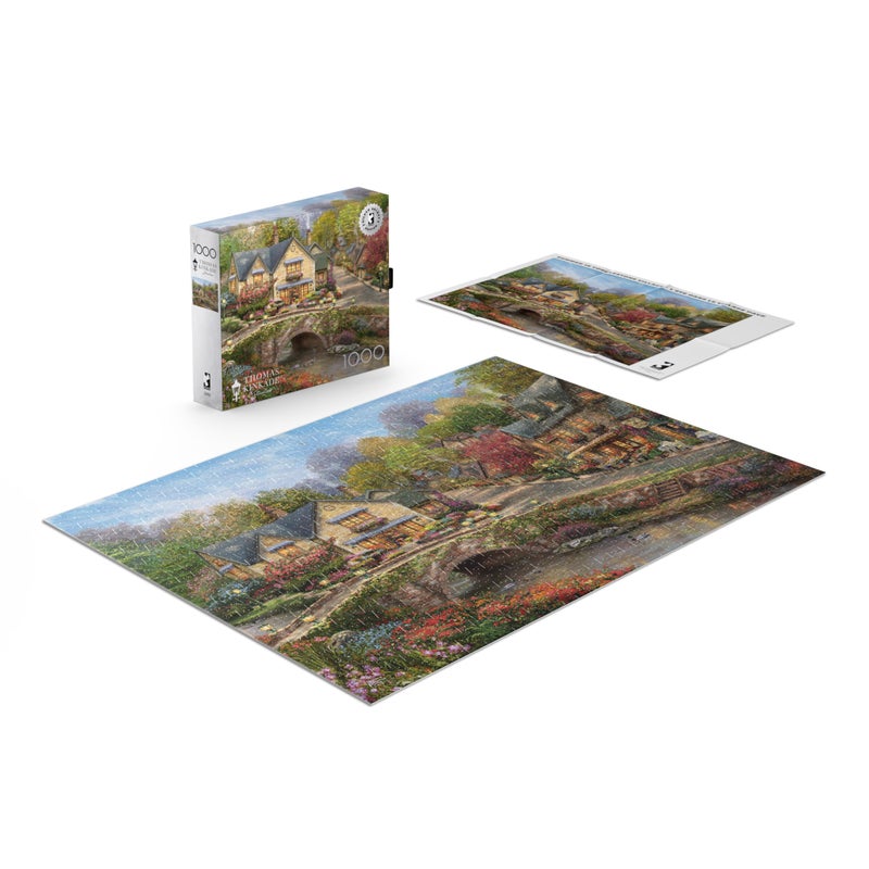 Buffalo Games - Silver Select - Thomas Kinkade - Summer in Cobblestone Village - 1000 Piece Jigsaw Puzzle for Adults -Challenging Puzzle Perfect for Game Nights - Finished Size is 26.75 x 19.75 - Image 4
