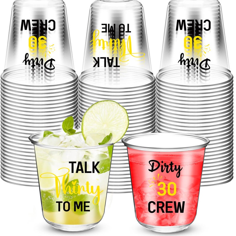 Jingmore Jingmore 60 Pcs 30th Birthday Cups Disposable Dirty 30 Party Glasses 12oz Talk 30 to Me Plastic Cups Stemless Glasses for Men Women 30th Birthday Plastic Tumble Thirty Party Anniversary Favors - Image 1