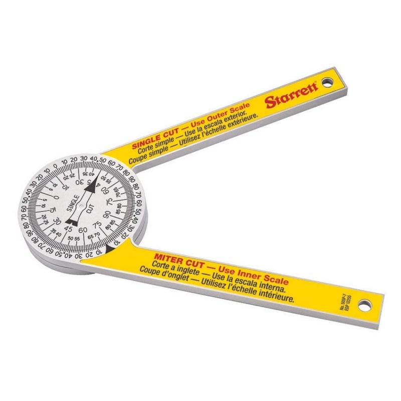 Starrett Dial Reading Miter Protractor  Ideal for Carpenters Plumbers and DIY Enthusiasts  7Inch Length Hardened Plastic  505P7 - Image 1