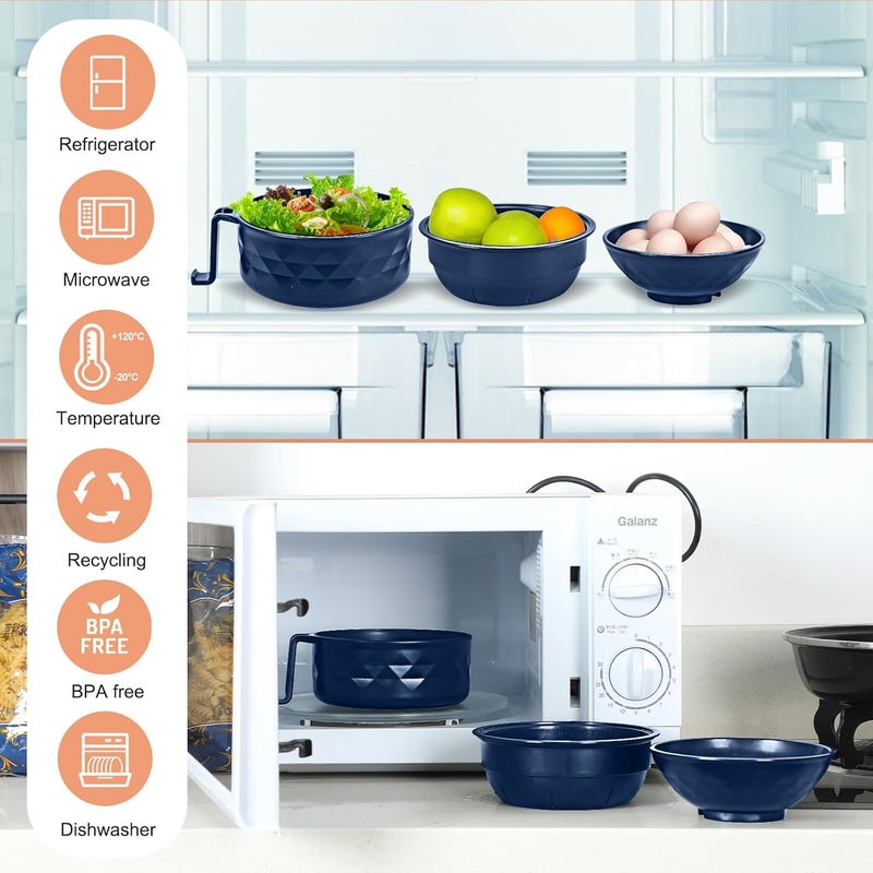 RORBAM Microwave Ramen Cooker,Ramen Bowl Set,Microwave Noodle Bowl With Chopsticks and Spoon, College Dorm Room Essentials for Girls for Boys, Apartment Essentials, BPA-Free. (Deep Blue) - Image 4