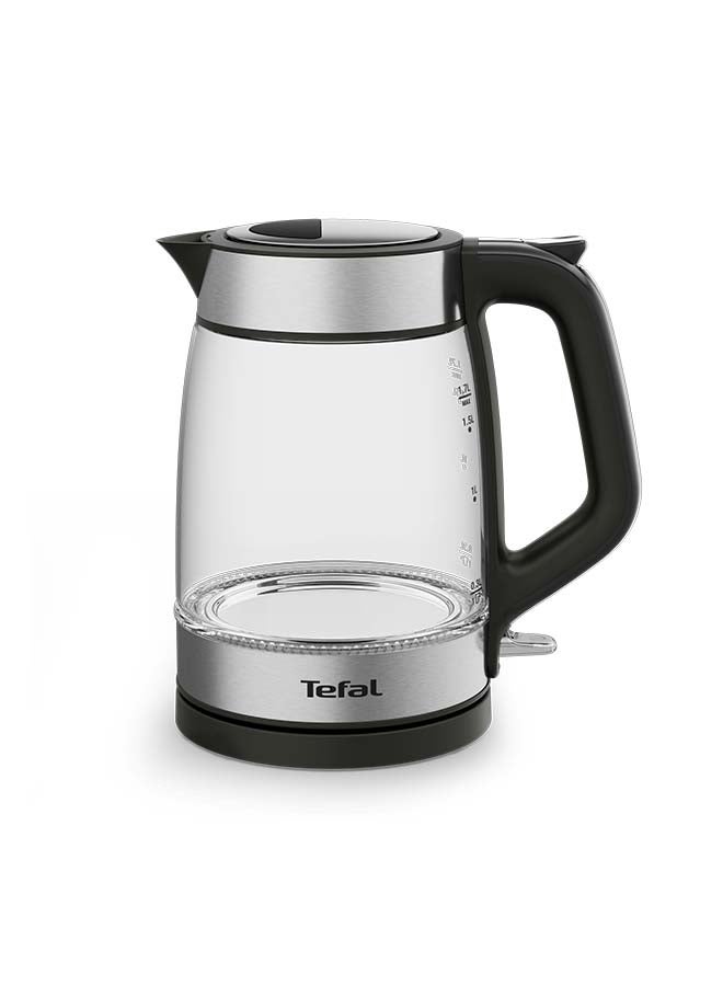 TEFAL Glass Kettle | Electric Kettle | Measurement Marks | 1.7 L Capacity | Easy to Clean | Precision spout | Ambient light | One-handed lid opening | Black | KI605827 1.7 L 2200 W KI605827 Inox - Image 2