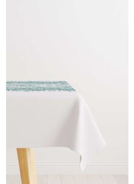 Cango Home Turquoise White Damask Ethnic Patterned Tablecloth CGH119-MS  - Image 1