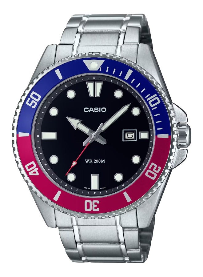 CASIO Men's Water Resistant Stainless Steel Band Watch MDV-107D-1A3V