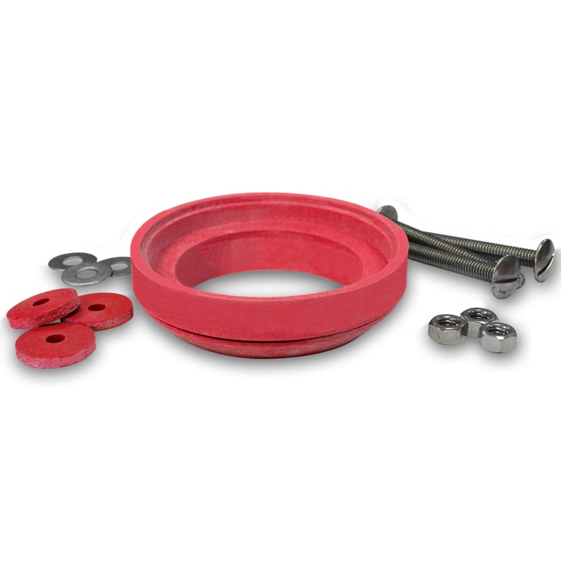 Korky 481Bp Universal Toilet Tank To Bowl Gasket & Hardware Kit - Fits Most 3-Inch  2-Piece Toilet Tanks - Made In Usa   Red   Large (3"") - Image 1