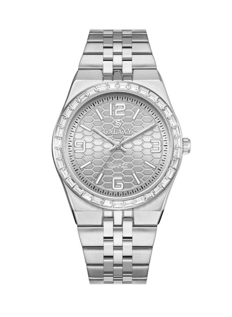 جالاكسي ساعة جالكسي GS-2398 للجنسين، ساعة معصم تناظرية، هيكل من الفولاذ المقاوم للصدأ، تصميم كلاسيكي أنيق، ساعة للارتداء اليومي - Image 1