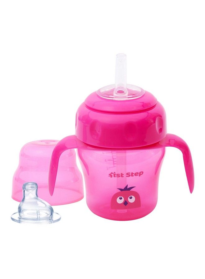 1st Step 150Ml Birdie Bpa Free Non Spill Interchangeable Sipper;Sippy Cup With Soft Silicone Spout And Straw (Pink) - Image 2