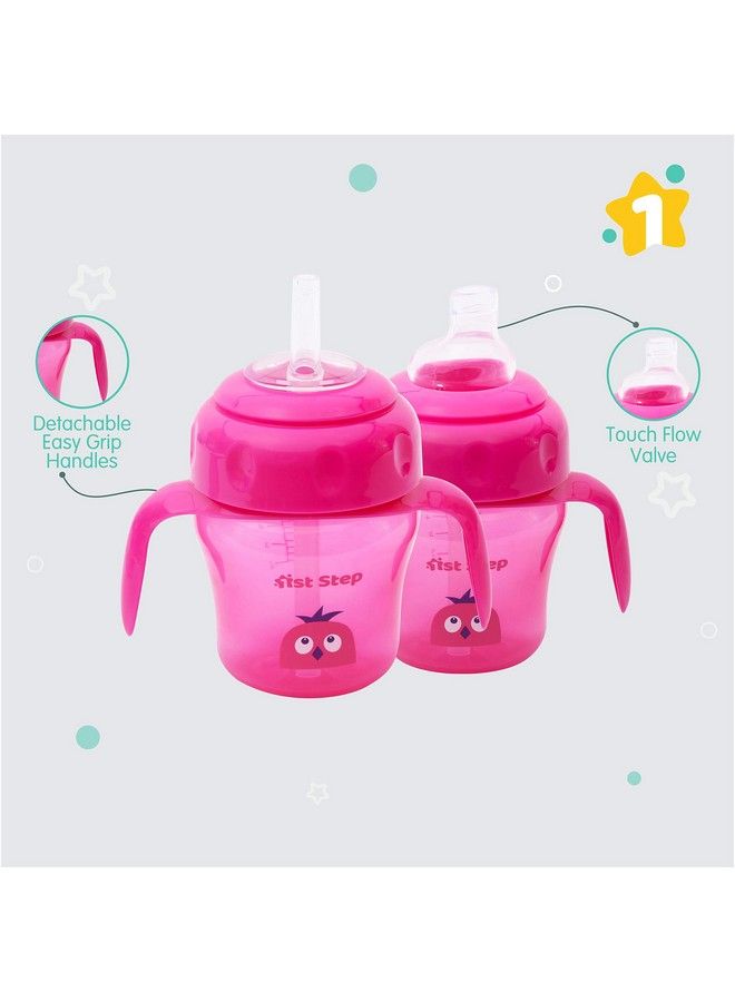 1st Step 150Ml Birdie Bpa Free Non Spill Interchangeable Sipper;Sippy Cup With Soft Silicone Spout And Straw (Pink) - Image 4