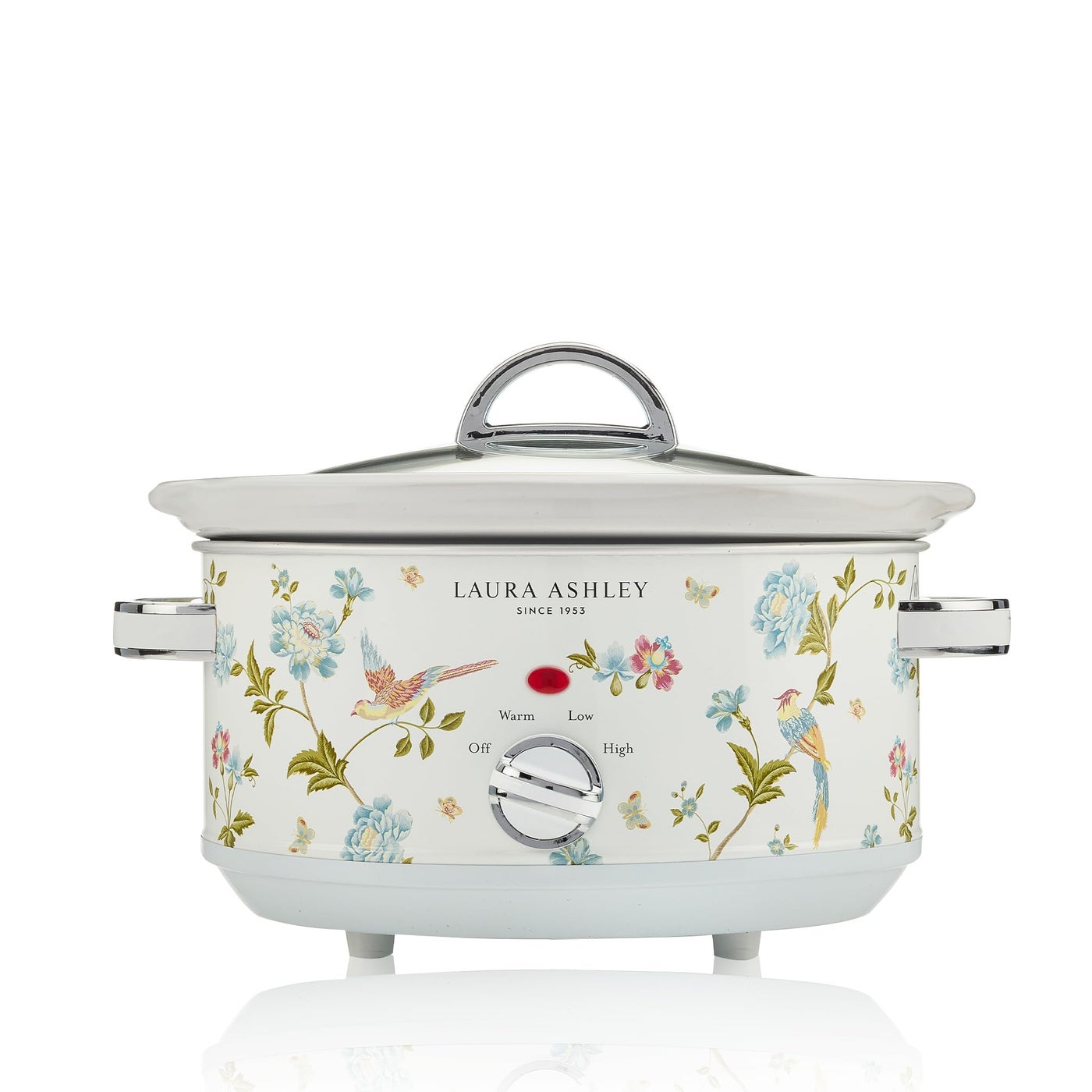Laura Ashley Slow Cooker 3.7 Quart - Large Slow Cooker 3.7 qt for 4 to 5 People - Energy Efficient Slow Cookers with 3 Heat Settings - Dishwasher Safe Removeable Ceramic Crock & Tempered Glass Lid