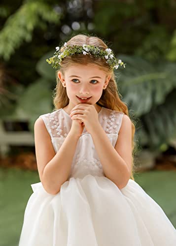 DreamLily White Babys Breath Flower Crown Eucalyptus Crown Bride Bridesmaid Headpiece Boho Hair Wreath DFS18 eucalyptus white - Image 5