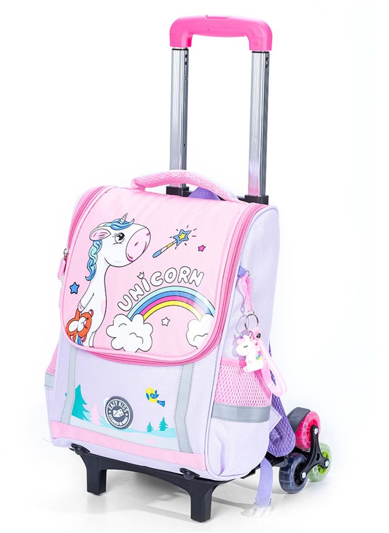 Eazy Kids Eazy Kids School Bag Unicorn wt Trolley - Purple  - Image 2
