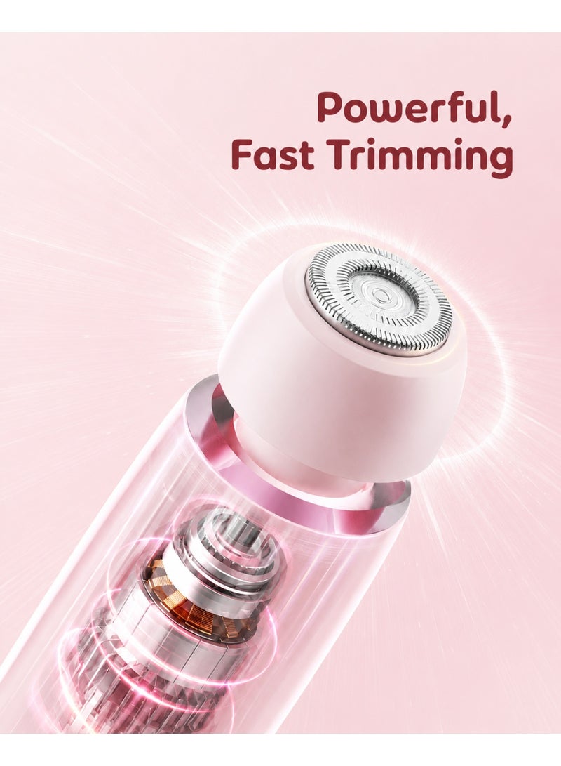 2-In-1 Bikini Trimmer for Women, Rechargeable Cordless Electric Body Shaver with Dual Heads, LED Digital Display, Type-C Charging, Wet & Dry Hair Remover for Legs, Underarms, Arms, Face & Bikini Area, Pink - Image 5