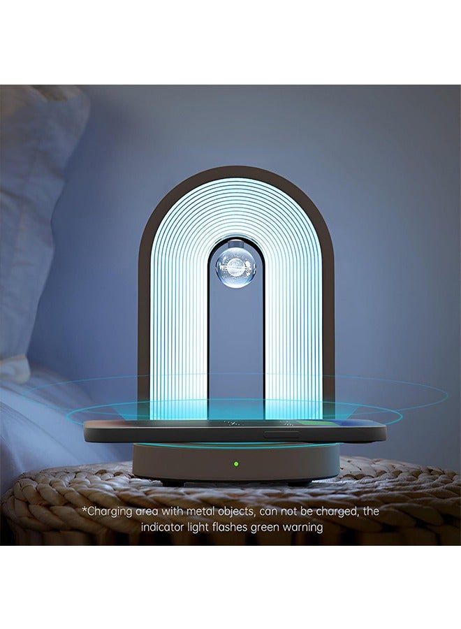 Multifunctional Bedside Futuristic Table Lamp with 15W Fast Wireless Charger And Wireless Speaker, with Touch Control, for Living Room, Kids Room, Office, For Home Decor. - Image 3