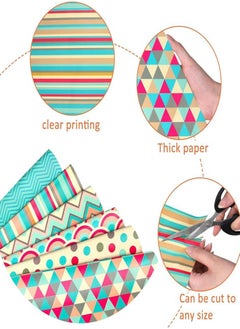 Oasisgalore Gift Wrapping Paper Holiday DIY Gifts Birthday Colorful Decorations Coated Paper wrapping paper 50*70CM 6 sheets  - Image 3