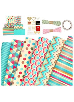 Oasisgalore Gift Wrapping Paper Holiday DIY Gifts Birthday Colorful Decorations Coated Paper wrapping paper 50*70CM 6 sheets  - Image 1