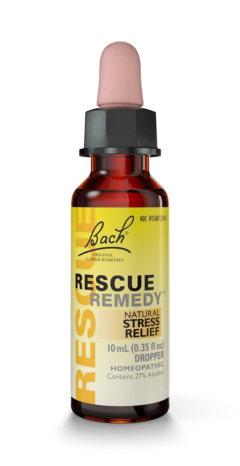 RESCUE Bach RESCUE REMEDY Dropper 10mL, Natural Stress Relief, Homeopathic Flower Essence, Vegan, Gluten & Sugar-Free, Non-Habit Forming - Image 1