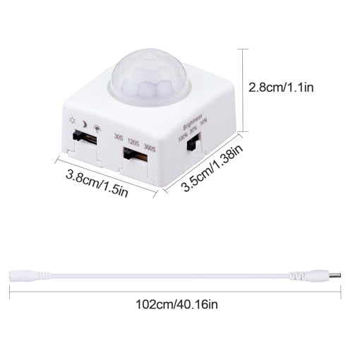 GOMING Motion Sensor COB LED Light Strip 16.4ft(5M) Warm White 3000K 3 Lighting Modes 3 Timing Off Modes 3 Brightness Modes with Power Adapter for Kitchen Cabinets Stair Showcase Bedroom Bed - Image 5