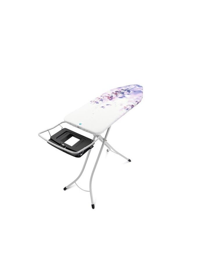 Enmac Black Ironing Board, Heat Resistant Iron Board with Steam Iron Rest, Foldable Ironing Stand With dork Gray Color structure 110 x 34 cm