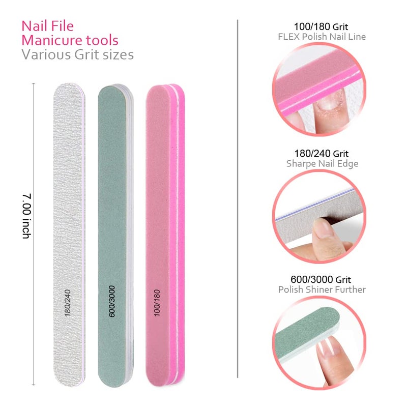 ROFROX Gel Nail Polish Remover Tools Kit Acetone Acrylic Nails Tool Sets With Nail Clips Wipes Cutter Pump Nail Buffer Shiner Files Brush - Image 3
